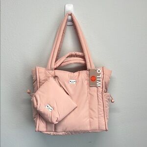 Wilo The Label | Blush Book Bag w/ Carry-On Sleeve & Water Bottle Pockets 💕